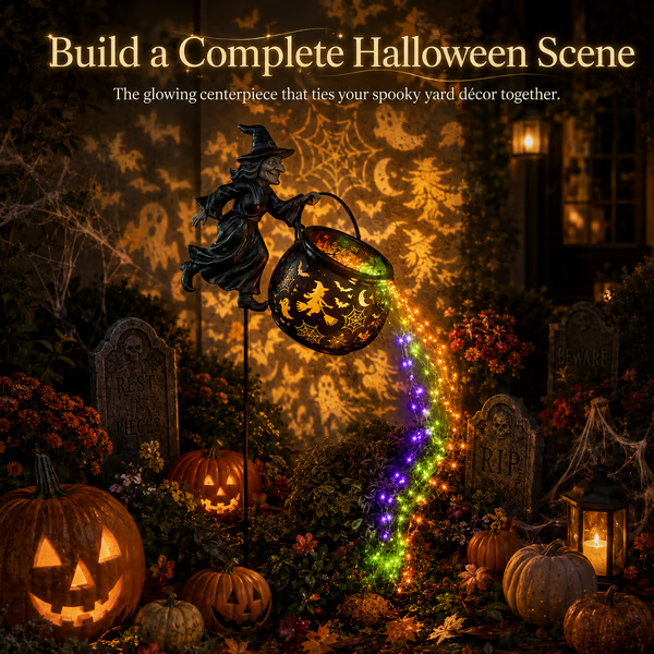 š„LAST DAY 50% OFF -Halloween Witch Cauldron Garden Light
