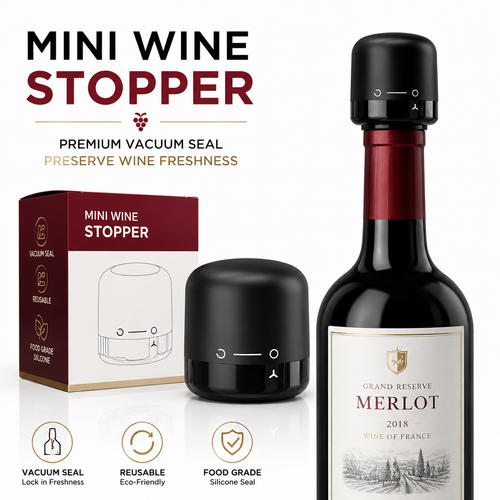 🍷 Reusable Twist-Lock Wine Bottle Stopper – Compact Wine Saver Seal