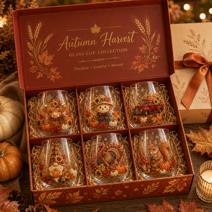 🍂AUTUMN SALE 49% OFF✨3D Embossed Harvest Glass Cups