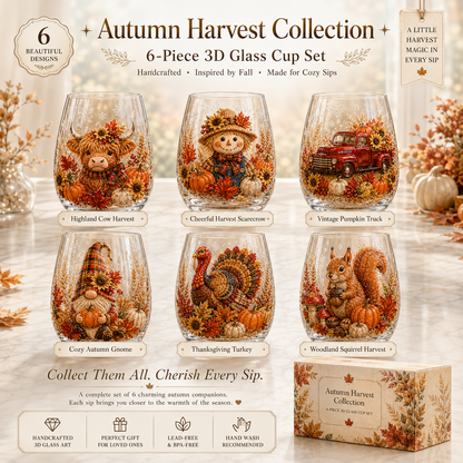 🍂AUTUMN SALE 49% OFF✨3D Embossed Harvest Glass Cups