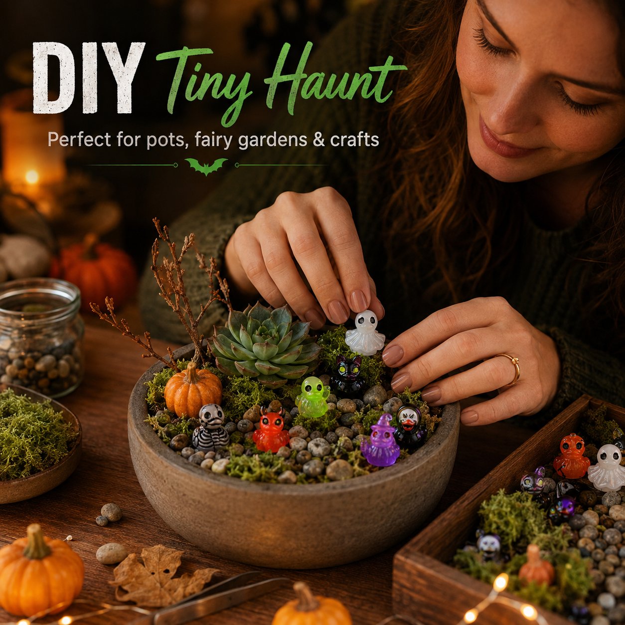 🔥Last Day 50% OFF - 🎃  Glow-In-Dark Tiny Spooky Resin Decorations