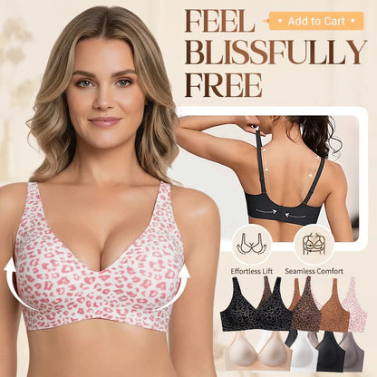 🏆LAST DAY SALE 49% OFF 🔥Super Firming Leopard Print Jelly Bra | Women Wirefree Bras 👍No More Sagging Breasts