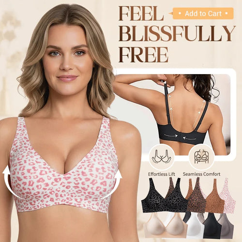 🏆LAST DAY SALE 49% OFF 🔥Super Firming Leopard Print Jelly Bra | Women Wirefree Bras 👍No More Sagging Breasts