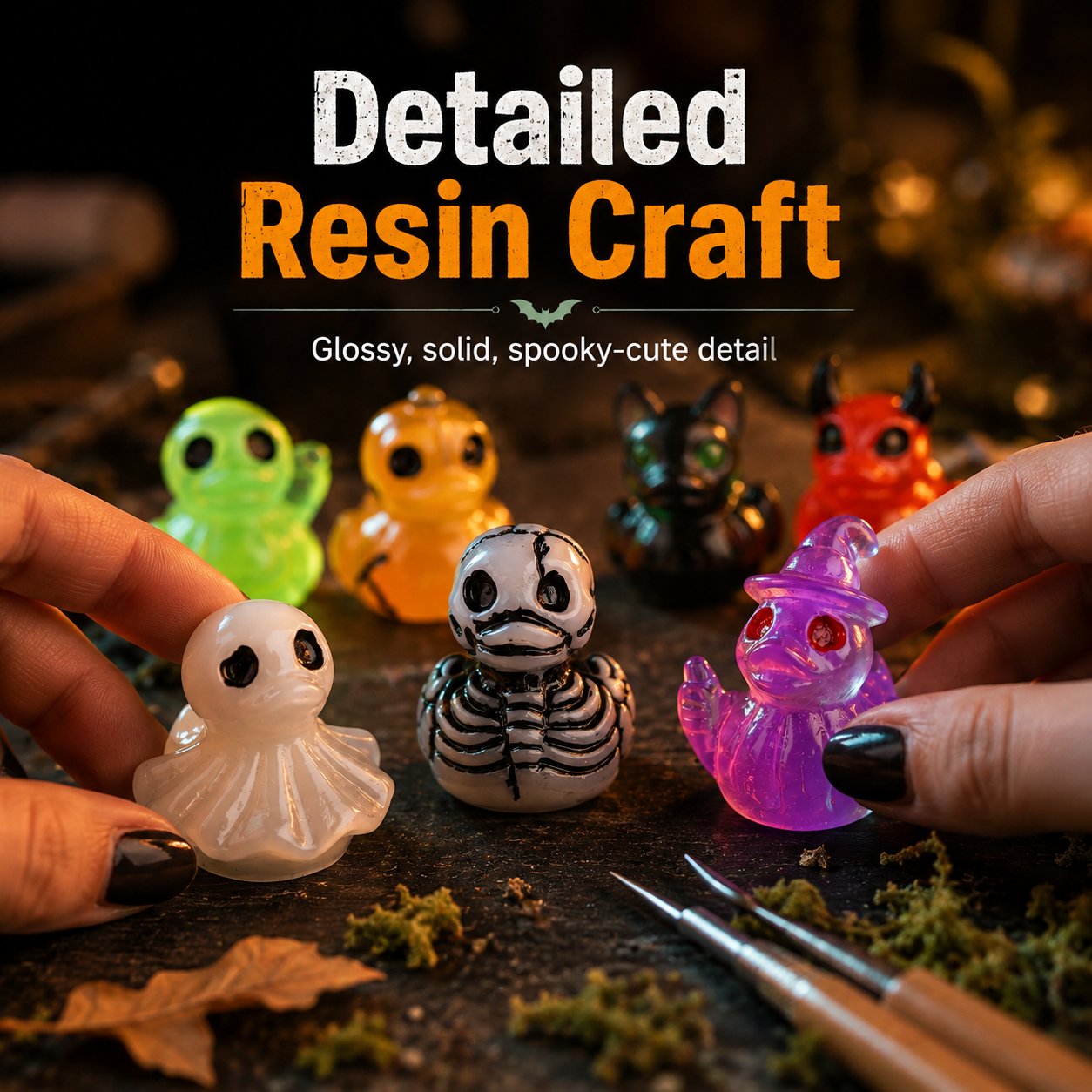 🔥Last Day 50% OFF - 🎃  Glow-In-Dark Tiny Spooky Resin Decorations
