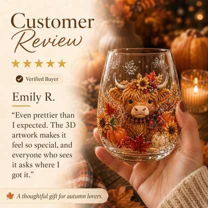 🍂AUTUMN SALE 49% OFF✨3D Embossed Harvest Glass Cups