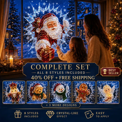 🎅Christmas Sale🎅🔥Limited time 49% OFF -✨🎄19.7'' Crystal Christmas Break-In Window Decal — 3D Shattered-Glass Holiday Window Decoration