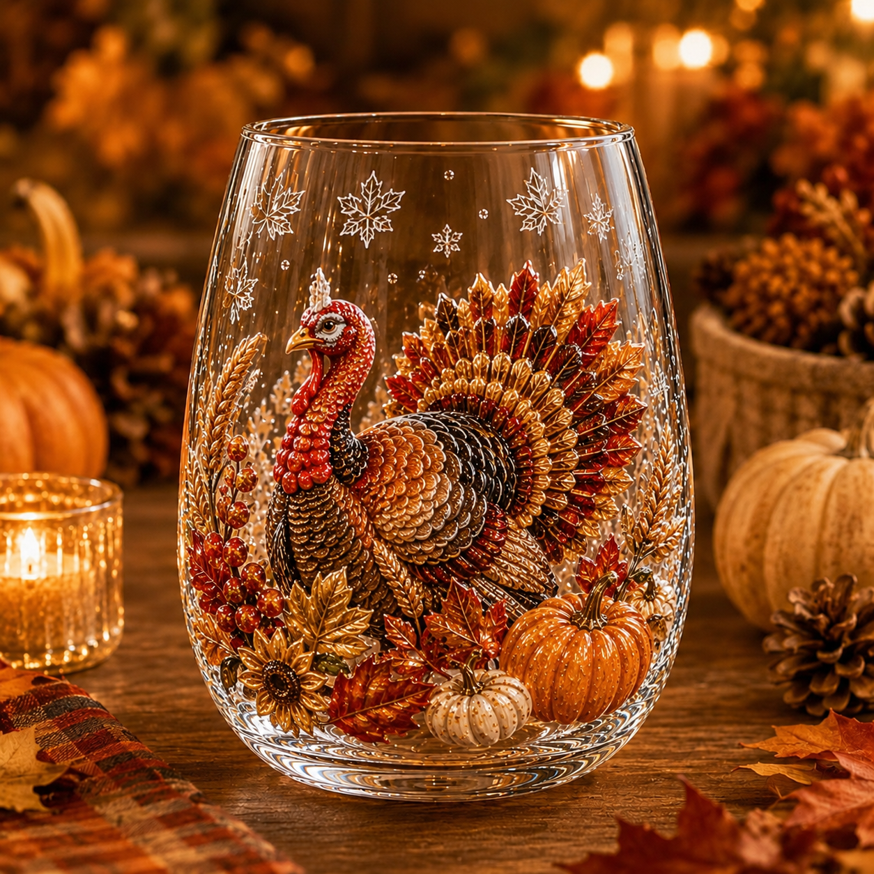 🍂AUTUMN SALE 49% OFF✨3D Embossed Harvest Glass Cups