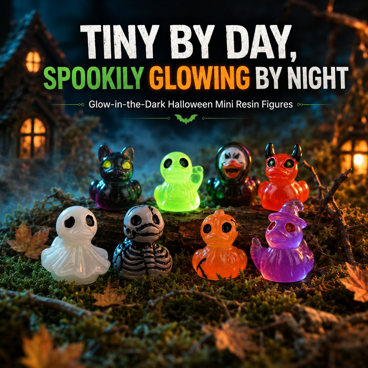 🔥Last Day 50% OFF - 🎃  Glow-In-Dark Tiny Spooky Resin Decorations
