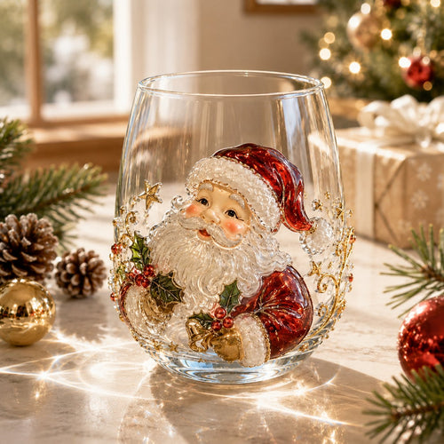 🎄✨ 3D Christmas Glass Art Cup 🎁