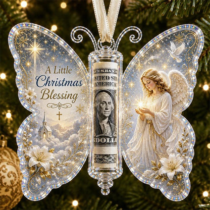 🦋 Christmas Cash Gift Butterfly Keepsake Ornament – Holiday Money Holder 🎄