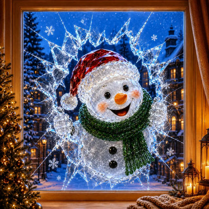 🎅Christmas Sale🎅🔥Limited time 49% OFF -✨🎄19.7'' Crystal Christmas Break-In Window Decal — 3D Shattered-Glass Holiday Window Decoration