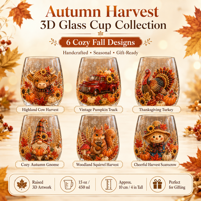 🍂AUTUMN SALE 49% OFF✨3D Embossed Harvest Glass Cups