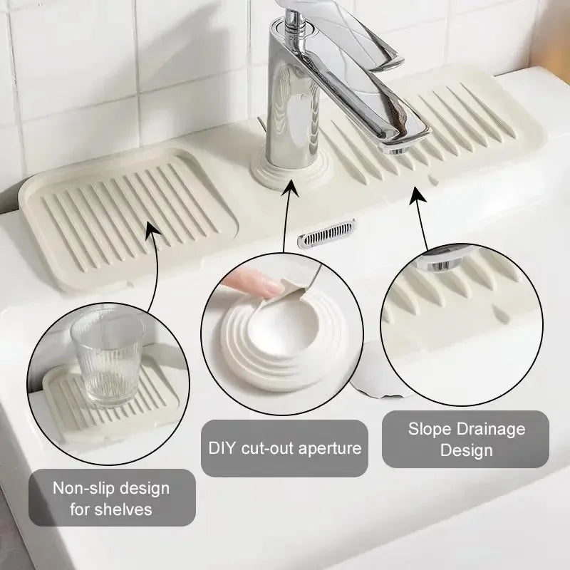 💧 Silicone Sink Faucet Draining Mat