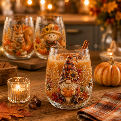 🍂AUTUMN SALE 49% OFF✨3D Embossed Harvest Glass Cups