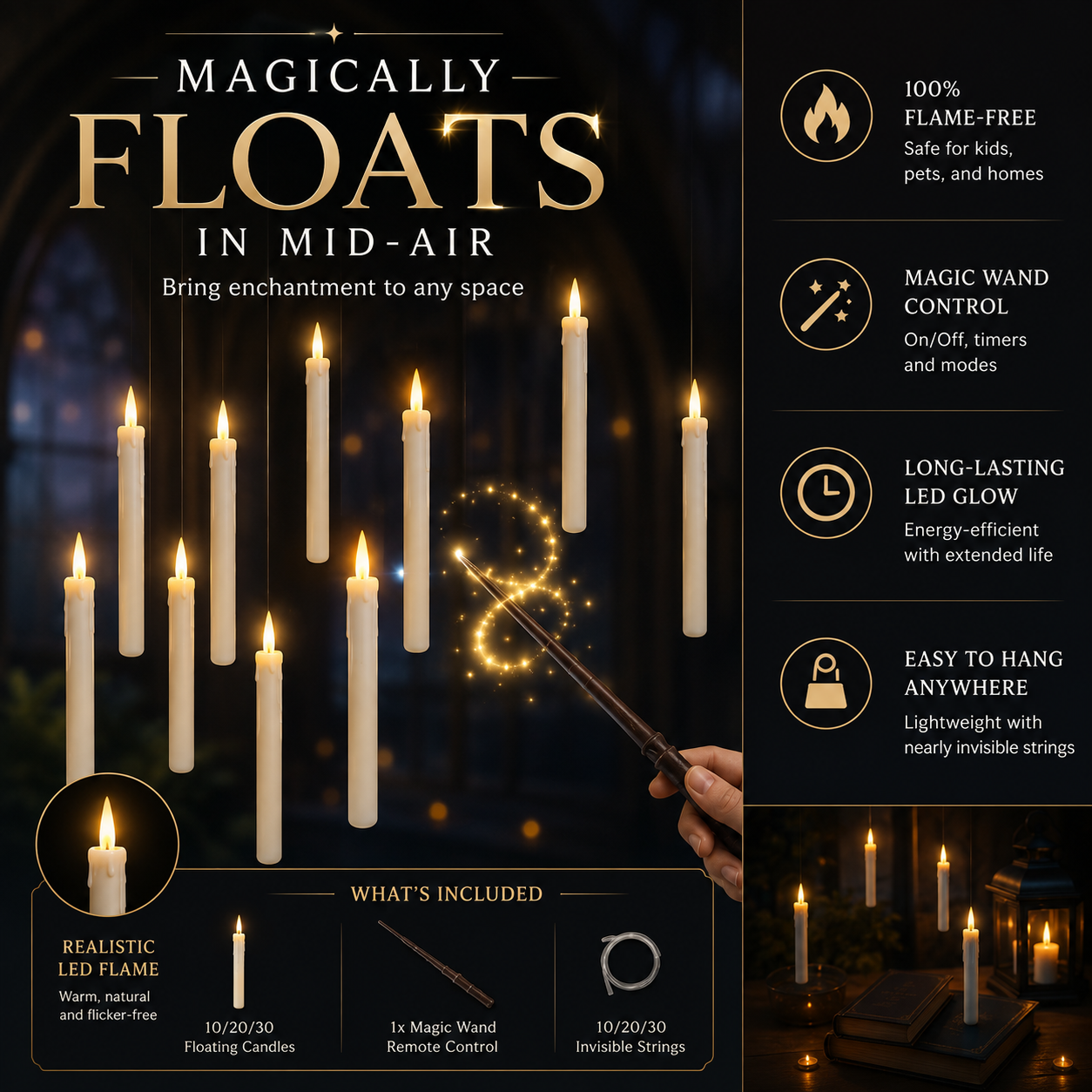 Halloween Floating Flameless Candle