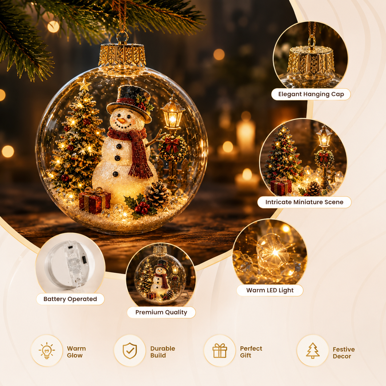 🎄Glowing Christmas Diorama Ornament 👼
