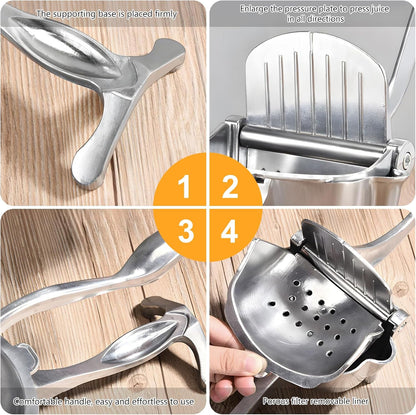 Aluminum Manual Press Juicer🍹 – ergonomic lever juicer for lemons and oranges, sturdy design and easy to clean