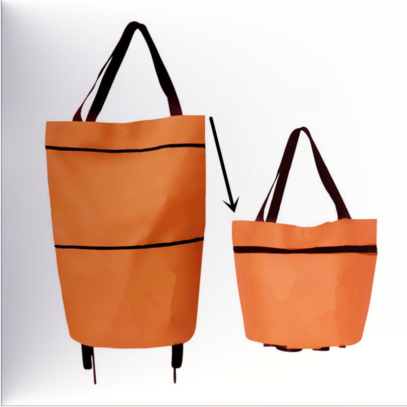 🛒 Foldable 2-in-1 Rolling Shopping Cart Bag
