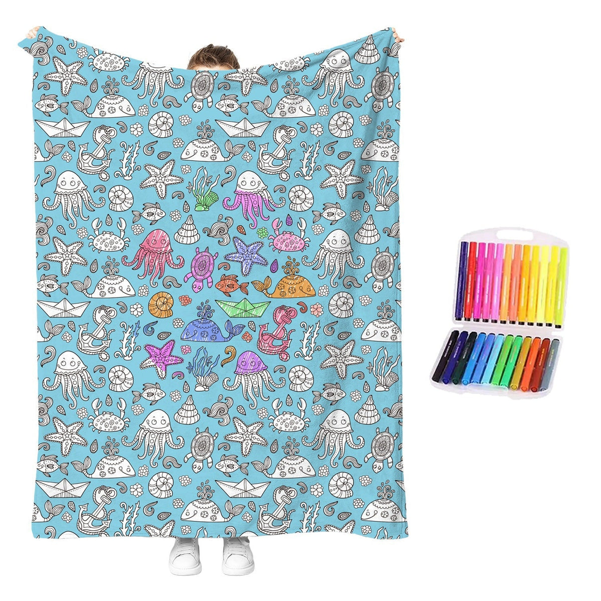 🔥LAST DAY SALE 50% OFF!!🎨Creative Cozy Coloring Blanket Kit