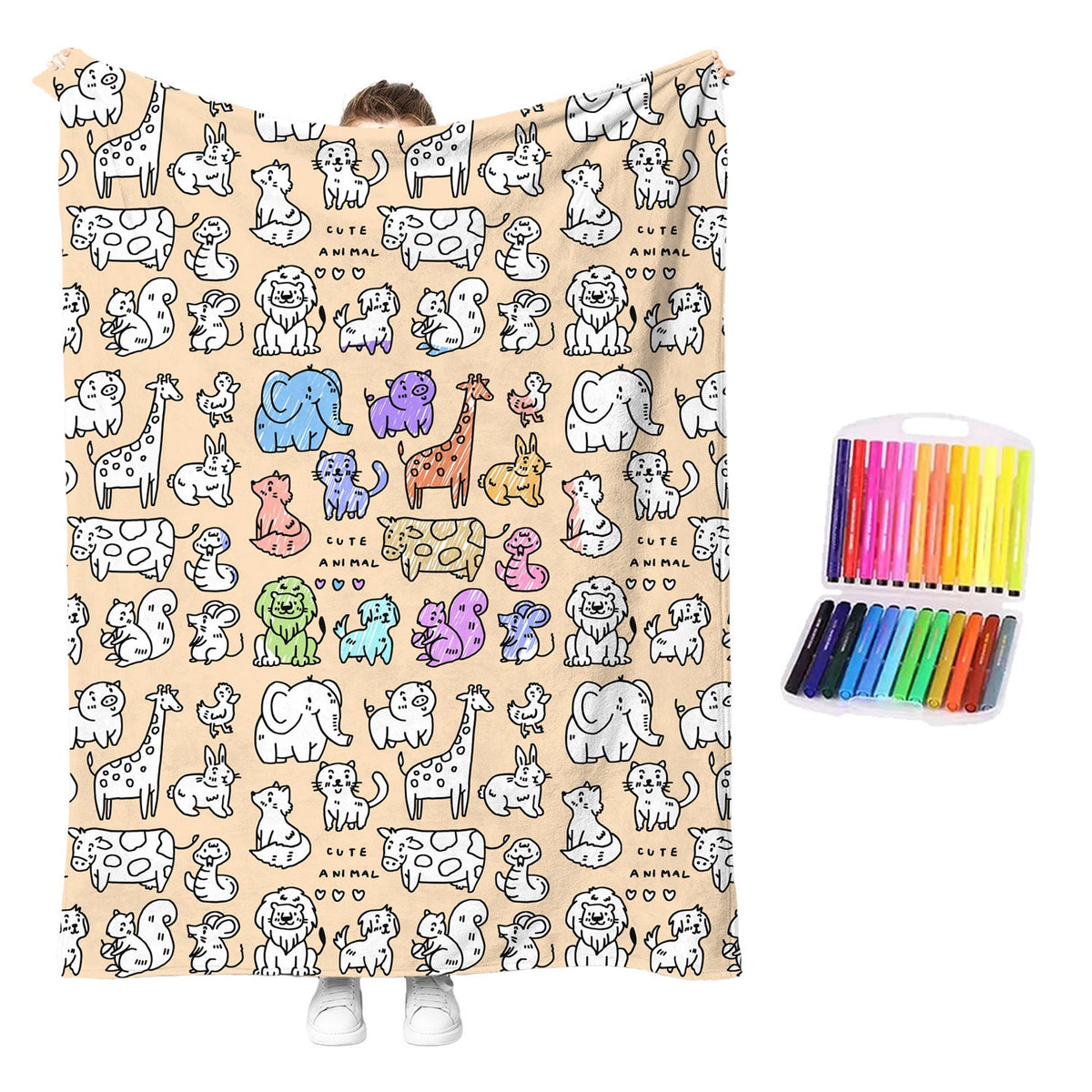 🔥LAST DAY SALE 50% OFF!!🎨Creative Cozy Coloring Blanket Kit