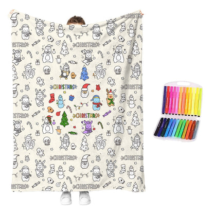 🔥LAST DAY SALE 50% OFF!!🎨Creative Cozy Coloring Blanket Kit