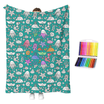 🔥LAST DAY SALE 50% OFF!!🎨Creative Cozy Coloring Blanket Kit