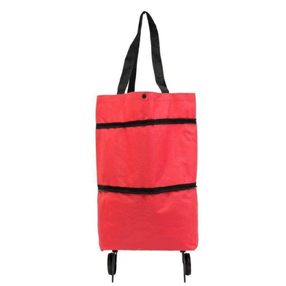 🛒 Foldable 2-in-1 Rolling Shopping Cart Bag
