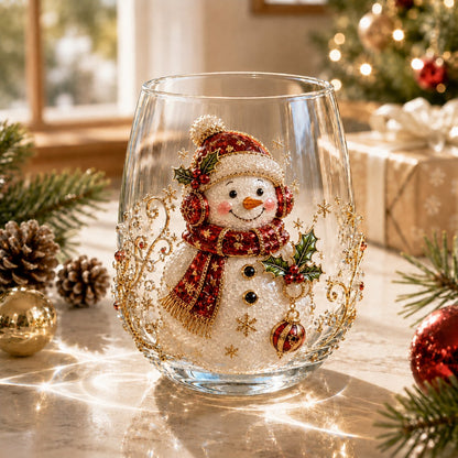 🎄✨ 3D Christmas Glass Art Cup 🎁