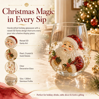 🎄✨ 3D Christmas Glass Art Cup 🎁