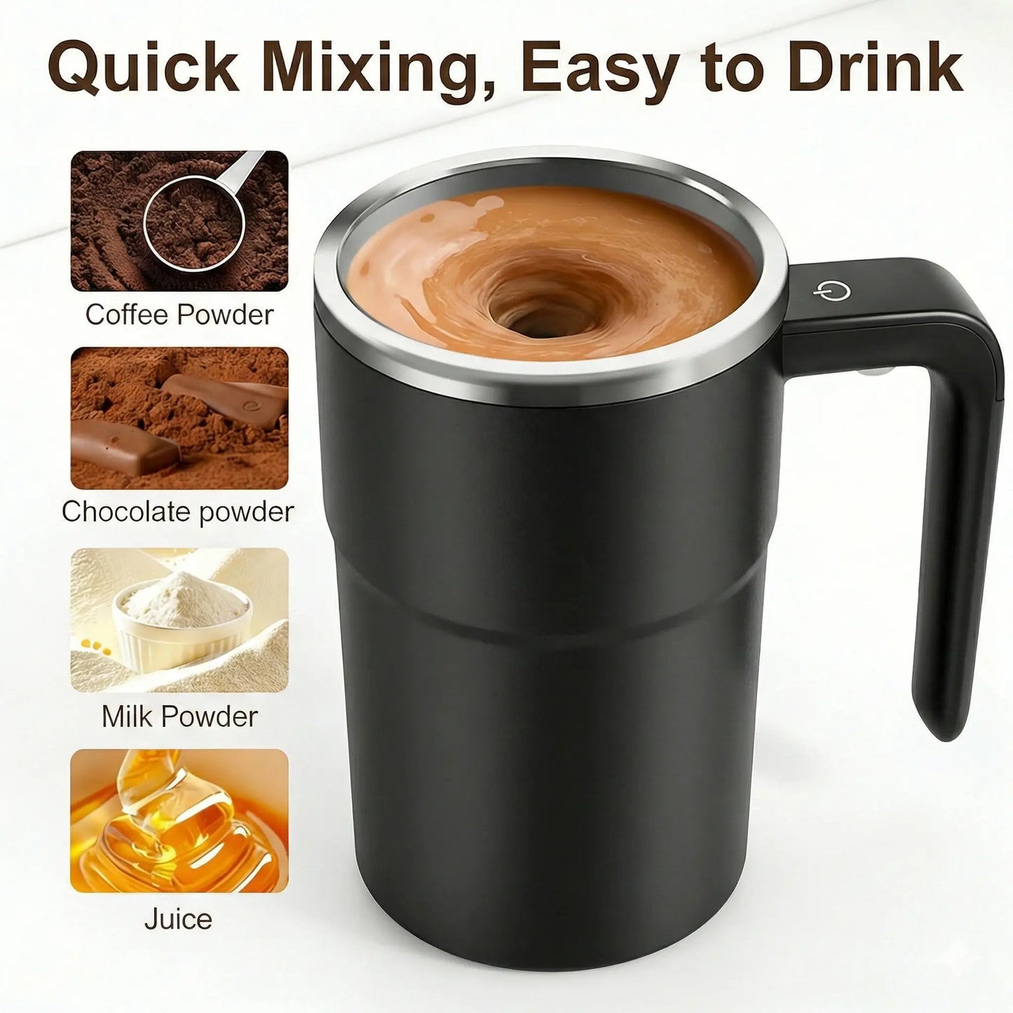 Rechargeable Magnetic Automatic Self‑Stirring Mug with Temperature Display