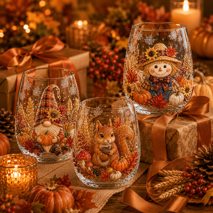 🍂AUTUMN SALE 49% OFF✨3D Embossed Harvest Glass Cups