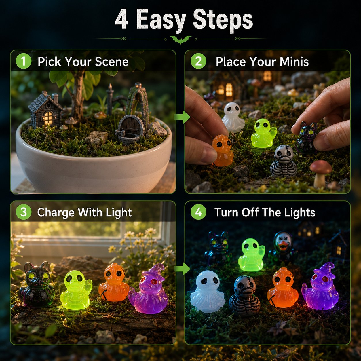 🔥Last Day 50% OFF - 🎃  Glow-In-Dark Tiny Spooky Resin Decorations