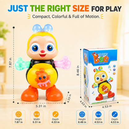🐝 Musical Dancing Bee Toy with Lights, Music & Rolling Eyes 🎶