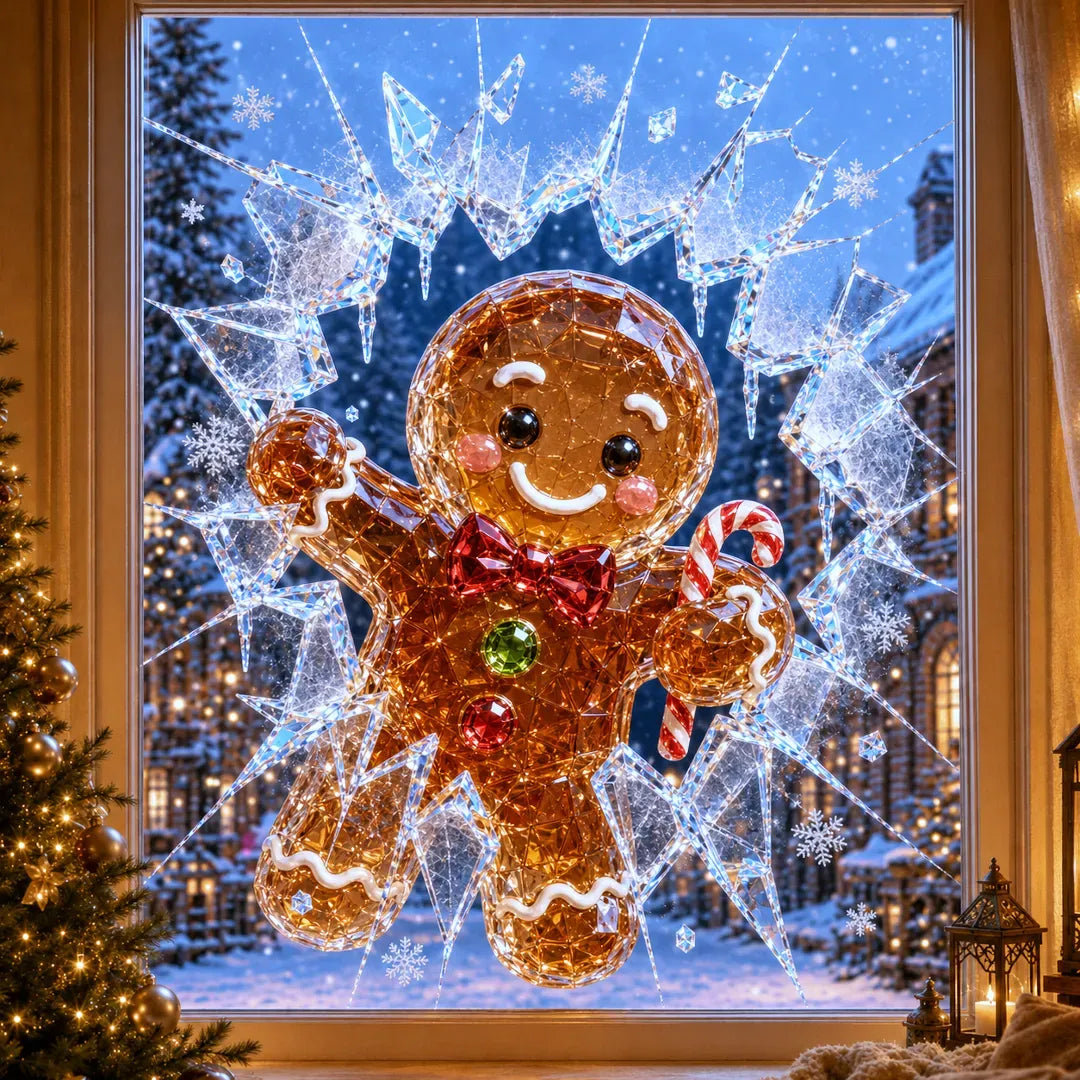 🎅Christmas Sale🎅🔥Limited time 49% OFF -✨🎄19.7'' Crystal Christmas Break-In Window Decal — 3D Shattered-Glass Holiday Window Decoration