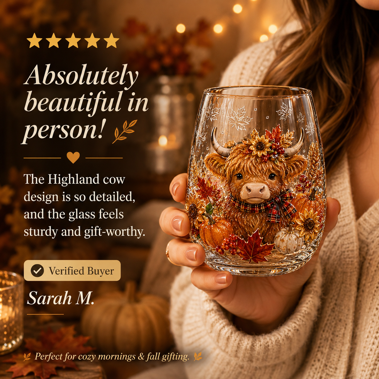 🍂AUTUMN SALE 49% OFF✨3D Embossed Harvest Glass Cups