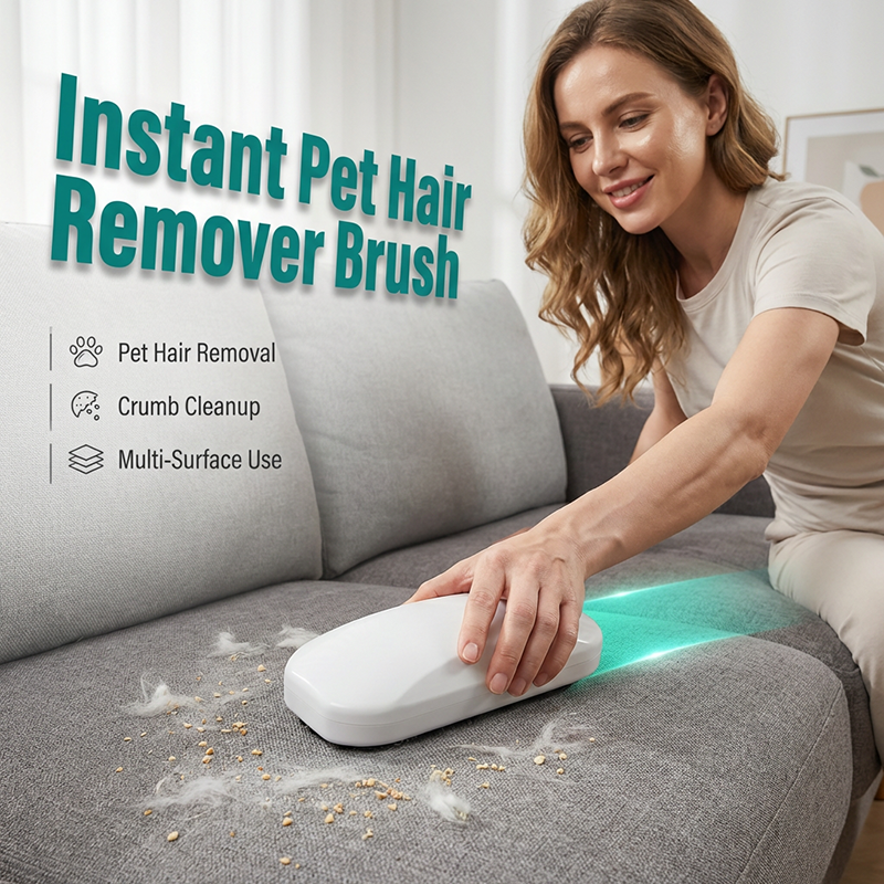 Portable Pet Hair & Crumb Remover Brush